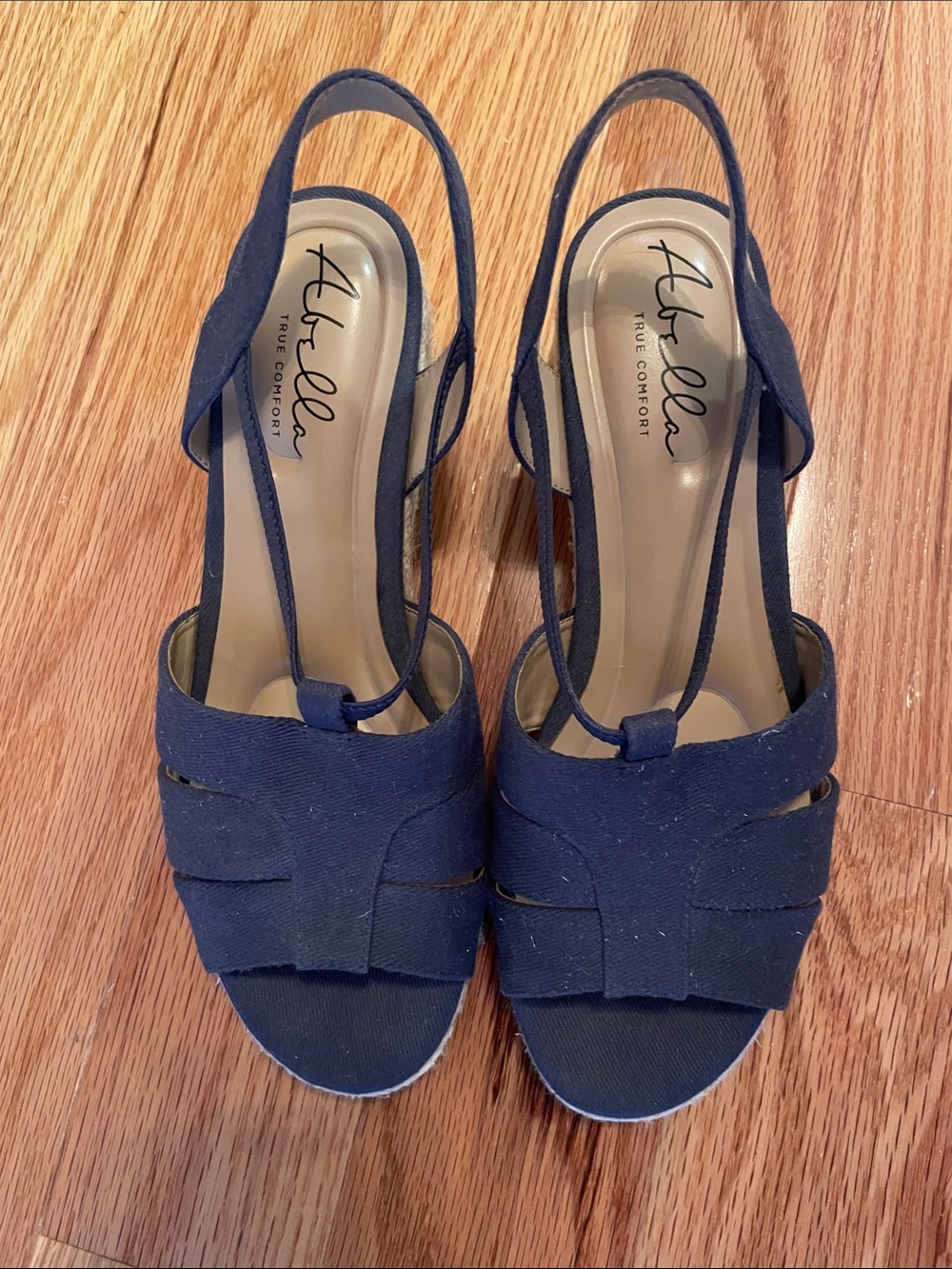 Navy Slingback Sandals - True Comfort
